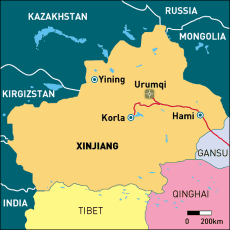 Map Of Xinjiang. China Map gt; Xinjiang